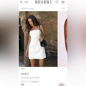 Meshki - MACI Crepe Mini Dress - White